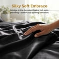 thumbnail image 5 of Lipa Satin Sheets Queen Sheet Set, Silky Luxury Bed Sheets With Deep Pocket,4 Pieces,Black, 5 of 8