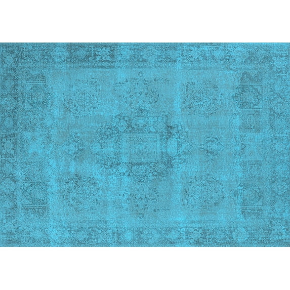 Ahgly Company Indoor Rectangle Oriental Light Blue Industrial Area Rugs, 3' x 5'