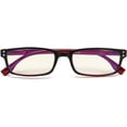 thumbnail image 2 of Eyekepper Classical Rectangular Frame Spring-Hinges Computer Glasses Readers Eyeglasses (Black-Red, +4.00), 2 of 8