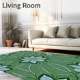 thumbnail image 2 of ODIKA 2'x3' Machine Washable Non-Slip Area Rug, Frosted Evergreen Branches and Stylized Flake Array Design High Traffic Rug with Pad, Green, 655826, 2 of 8