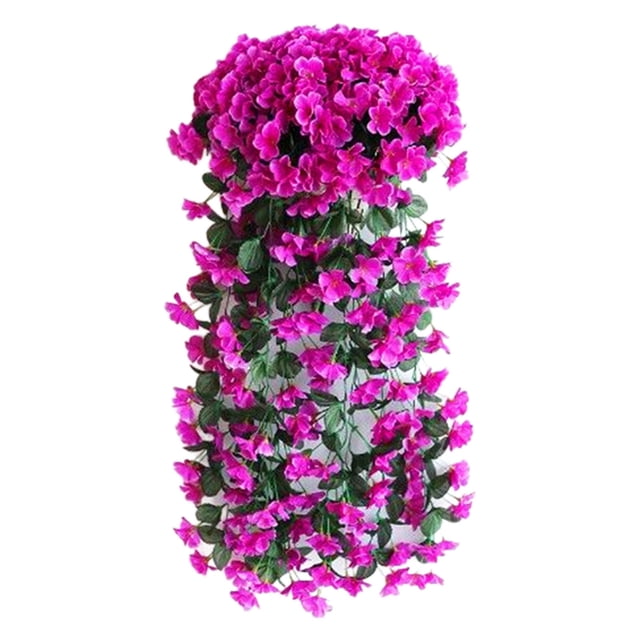 Flores artificiales colgantes, 2,7 pies de rosa para decoración del hogar, habitación, jardín, boda, interior y exterior (rosa intenso)