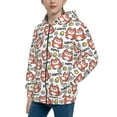 thumbnail image 2 of Pofeuu Happy Foxy Faces Print Teenage Zipper Hoodie Sweatshirts Hooded Casual Jackets With Pocket For Boys Girls-Small, 2 of 6