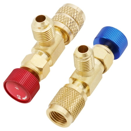 

2 Pcs Air Conditioning Safety Valve Switch Refrigerant Adapter Fittings Safety Valve Refrigerant Valve Copper
