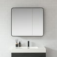 thumbnail image 3 of Talayuela 36 in.W x 32 in.H Aluminum Framed Medicine Cabinet in Brushed Black, 3 of 17