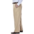 thumbnail image 2 of Haggar Mens Big-Tall Premium No Iron Khaki Classic-Fit Expandable-Waist Plain-Front Pant 46W x 30L Khaki, 2 of 4