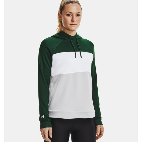 1351234 Under Armour Women's Terry Fleece Hoodie Forest Green/Halo Gray M