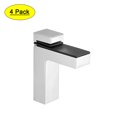 thumbnail image 1 of Unique Bargains Glass Bracket Wall Mount Adjustable Zinc Alloy Glass Shelf Clamp Bracket Bright Chrome 4 Pcs, 1 of 4