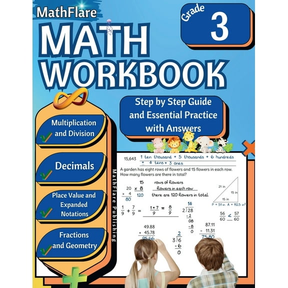 Mathflare Workbooks MathFlare - Math Workbook 3rd Grade: Math Workbook Grade 3: Addition, Subtraction, Multiplication and Division, Fraction, Book 1, (Paperback)
