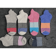 6 Pair Bombas Women's Tri-Block Marl Ankle Sock Size Medium