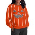 thumbnail image 3 of yoeyez Womens Oversized Sweatshirts Fleece Halloween Crewneck Sweatshirt Comfy Fall Warm Fashion Pullover Tops White,S, 3 of 7