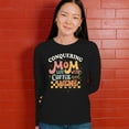 thumbnail image 4 of Conquering Mom Life With Coffee and Wine Women's Long Sleeve T-shirt Trendy Motherhood Parenting Family Soccer Mama #momlife, 4 of 7