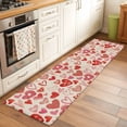 thumbnail image 3 of Valentine's Day Washable Area Rug 2 x 6 ft Vintage Red Stripes Plaid Love Heart Linen Texture, Soft Non Slip Rugs Stain Repellent Indoor Felt Carpet for Living Dining Room Bedroom Home Office, 3 of 9