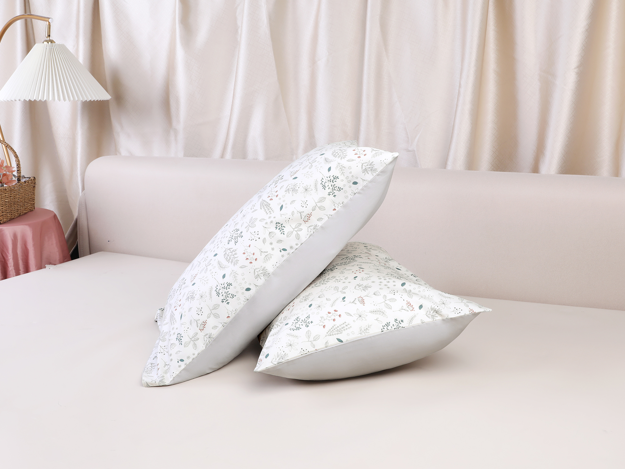 Unique Bargains Pillowcase Soft Floral Pillow Cases with Envelope Closure Queen Gray
