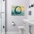thumbnail image 5 of Give It to God and Go to Sleep Canvas Wall Art Inspirational Bedroom Pictures Decor Teal Circle Yellow Painting Zen Calm Relax Prints Modern Home Framed Artwork Bathroom Living Room Office 16"x12", 5 of 6