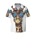 thumbnail image 4 of Salouo American Giraffe Style Pattern Cuban Collar Shirts for Men Button-Down Shirt Men's Short Sleeve Shirts Hawaiian Shirts Casual Shirts -3X-Large, 4 of 6