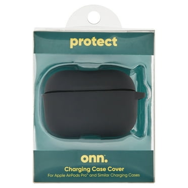 onn. Soft Charging Case Cover for AirPods, Earphone Neck Strap and Carabiner Included, 2 Inch