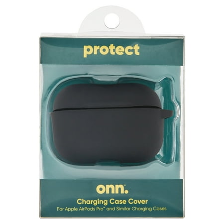 onn. Soft Charging Case Cover for AirPods, Earphone Neck Strap and Carabiner Included, 2 Inch