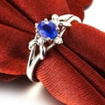 thumbnail image 4 of 1.50 Carat Unique 8x6mm Oval Shape Blue Sapphire And Engagement Ring in 10k White Gold, 4 of 5