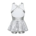 thumbnail image 2 of CHICTRY Girls Sequined Ballet Dance Leotard Bowknot Waist Dance Costume White 12, 2 of 7