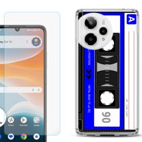 Phone Case for Cricket Icon Pro 2026, with Screen Protector, by OneToughShield - Cassette Blue