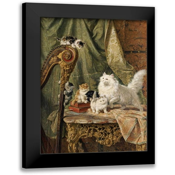 Ronner-Knip, Henriette 12x14 Black Modern Framed Museum Art Print Titled - A Musical Interlude