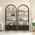 thumbnail image 6 of Huloretions 4 Tier Bookcase with Door, 71.5" Tall Arched Display Racks, Metal Frame Freestanding Bookshelves for Bedroom Living Room Home Office, 6 of 6