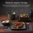 thumbnail image 3 of Onader 12 Piece Dinnerware Sets, Reactive Glaze Plates and Bowls Set for 4, Dishes Sets Serve for Steak Salad Soup, Scratch Resistant & Microwave Safe, Blackish Green, 3 of 9