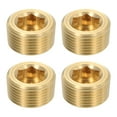 thumbnail image 1 of 4Pcs Brass Pipe Plug Fitting, 3/4" NPT Male Internal Hex Thread Socket Pipe Plug, 1 of 6