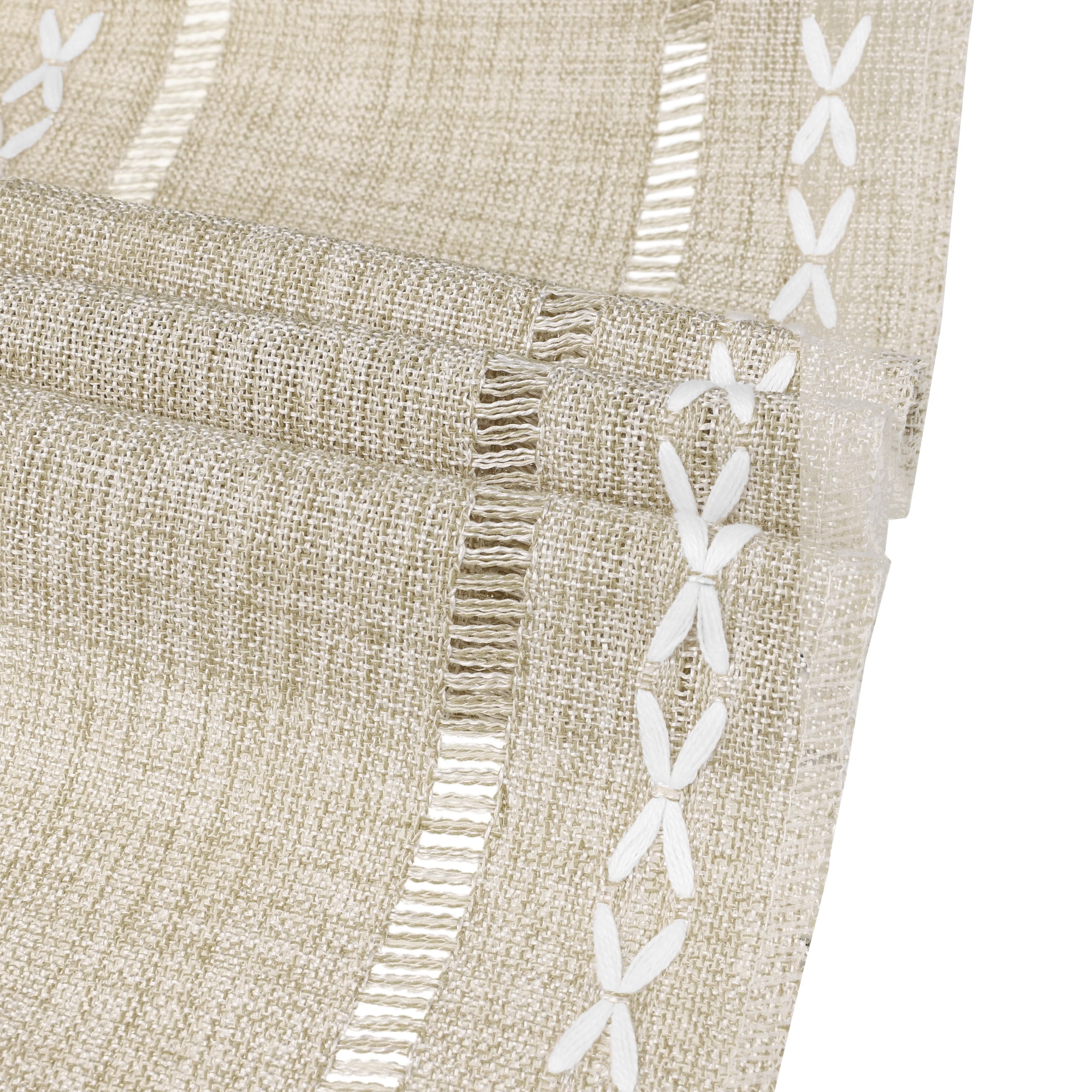 Unique Bargains Fringe Table Runner Hollow Out Table Flags for Daily Decoration Camel 13"x72"