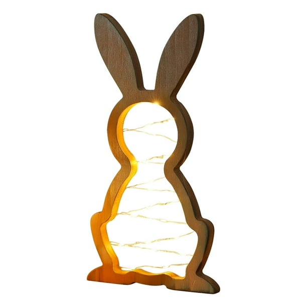 Señales Mesa Decoraciones en Forma Conejo Adornos Lámpara Pascua Conejito Múltiple Que Funciona Con Operación Baterías para La Fiesta