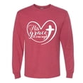 thumbnail image 2 of Wild Bobby His Grace Is Enough Heart Inspirational/Christian Men Long Sleeve Shirt, Vintage Heather Red, XX-Large, 2 of 5