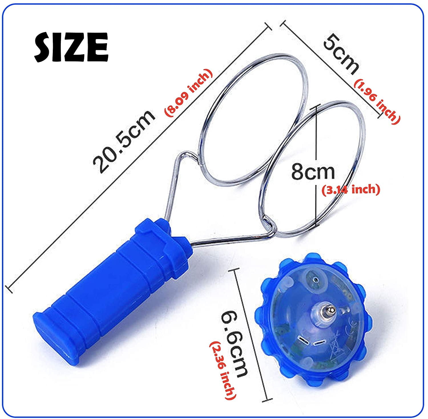 2-PCS Magnetic Gyro Wheel LED Flashing Spinning Top Magic Spinning Top Rail Rolling Flywheel YO-YO Ball Toy for Kids Gifts (Random Color - 2 pcs)