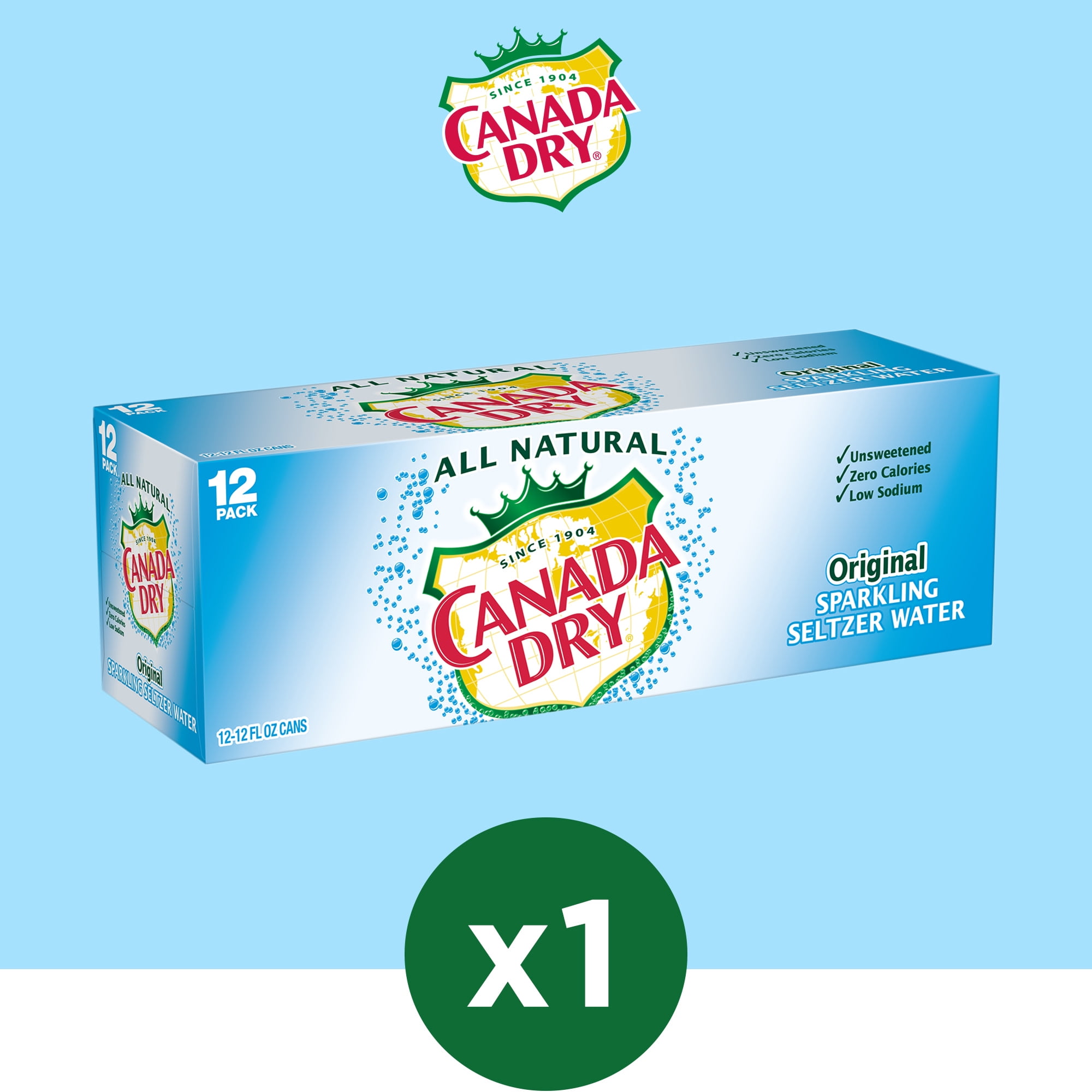 Canada Dry Original Sparkling Seltzer Water, 12 fl oz, 12 Pack Cans