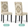 thumbnail image 3 of Chair Covers Set of 4, Abstract Bohemian Navy Blue, Removable Stretchable Parsons Chair Slipcovers Protector for Dining Room, Floral Vintage Tribal, 3 of 6