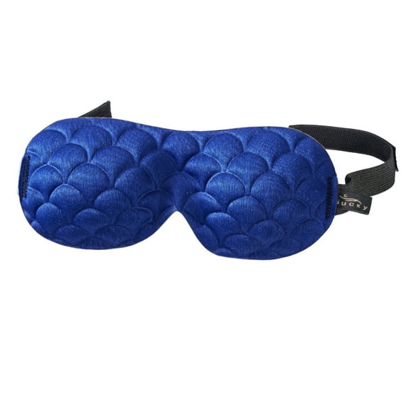 Bucky 40 Blinks Ultralight & Comfortable Contoured, No Pressure Eye Mask for Travel & Sleep, Perfect With Eyelash Extensions - Navy Scallop