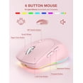 thumbnail image 3 of Wireless Keyboard and Mouse Combo with 9 Backlit, Wrist Rest & Phone Holder,Pink, New, 3 of 9