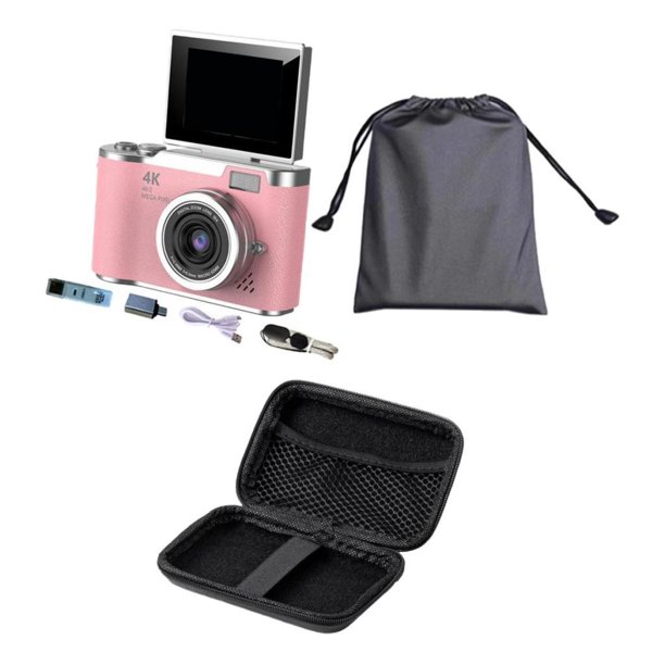 Cámara digital,Cámara digital 4K para fotografía,48 MP,720p,1080p,Cámara para vlogging con pantalla abatible de 180 degree y zoom digital de 8x,Pantalla de 2,4 pulgadas,filtros integrados,modo
