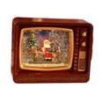 thumbnail image 4 of Globo de nieve navideño con forma de TV, linterna, caja de música iluminada para mesa de fiesta de Navidad Santa rojo, 4 of 7