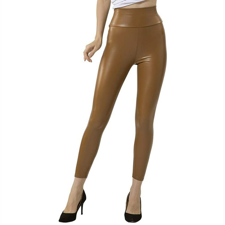 KAMO Women's Faux Leather Leggings Plus Size Girls High Waisted Sexy Skinny  Pants Size S-5XL 