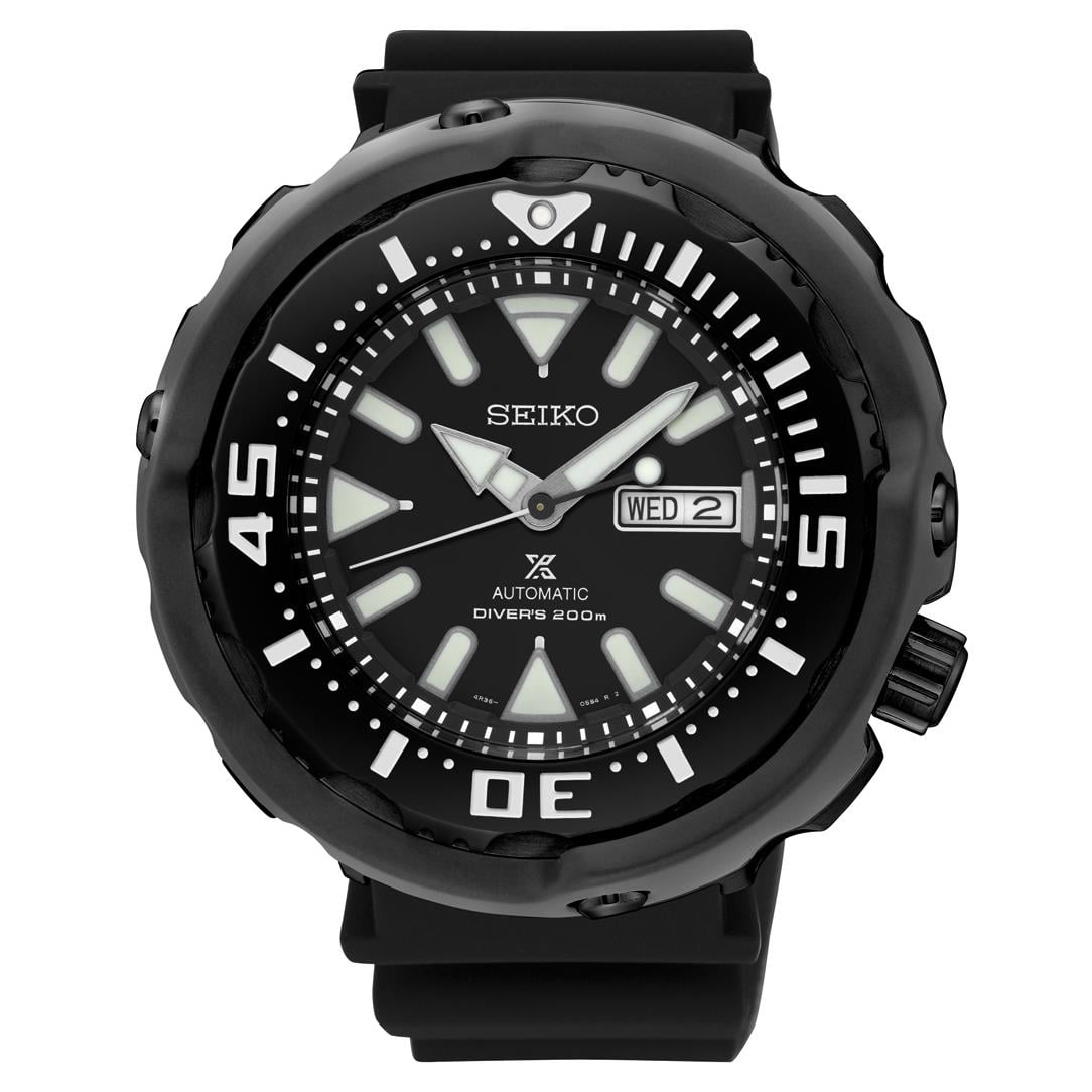Seiko Seiko Men's Prospex 52mm Black Polyurethane Band IP Steel Case Hardlex Crystal Automatic