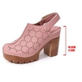 thumbnail image 4 of Miluxas Women's Solid Color Platform Slingback High Heels Ladies Closed Pointed Toe Pump Shoes Pink 9.5(43), 4 of 9