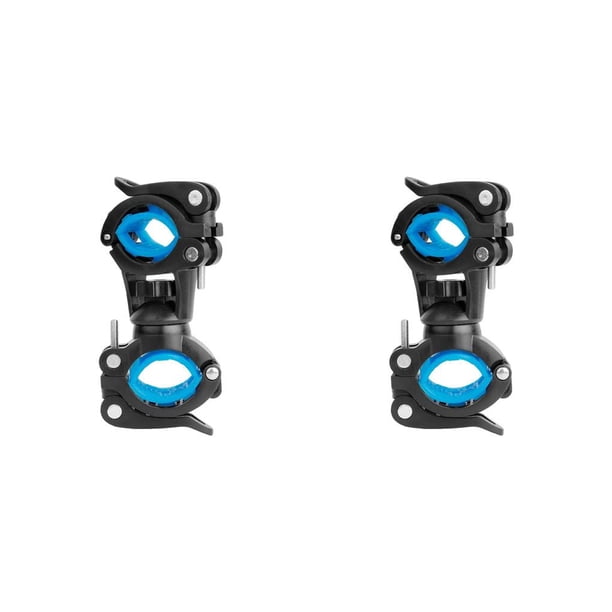 Yuarrent 360 Rotation Mount Road Bike Flash 22-30mm Headlight Holder Light Azul negro 2piezas