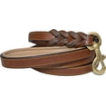 thumbnail image 2 of Colliers Doux Toucher Cuir Tressé Chien Laisse Poignée de Circulation, 2 of 5