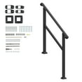 thumbnail image 1 of KFFKFF Rampes Extérieures et Intérieures pour 2-3 Marches, Trousse Complète de Rambarde d'Escalier et de Porche avec Accessoires d'Installation, Rampes Conviviales pour Aînés, Noir, 1 of 9