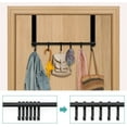 thumbnail image 4 of QZS Over the Door Hook,1Pack Over Door Towel Rack,Hanging Towels or Clothes,Bathroom,Bedroom or Laundry Room,Moving 6-Hook,Black, 4 of 7