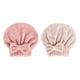thumbnail image 1 of 2 paños de microfibra para secar el cabello, gorro turbante superabsorbente, gorro de ducha con lazo, para cabello rizado, largo y grueso, y cabello mojado (rosa y caqui), 1 of 8