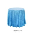 thumbnail image 3 of Sequin Wedding Tablecloth, Round Sparkly Table Cloths Glitter Table Cover, Aqua Round Table Linens Seamless Table Cloth, Shimmeres Table Cloth Sparkly Drape Table Cover, 47x47 Inches, 3 of 5