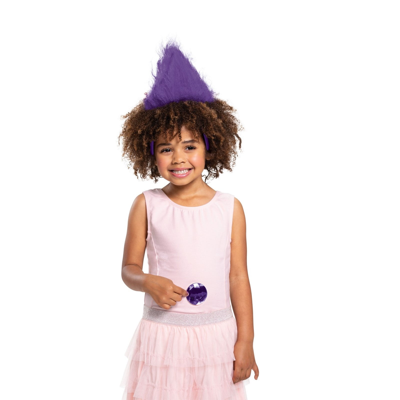 Purple Trolls Headband with Gem Costume Accessory