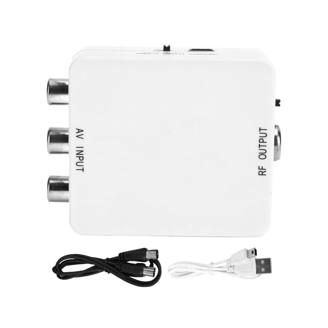 Adaptador de vídeo AV a RF, miniconvertidor de señal de audio y vídeo de alta definición para RF67,25 MHz y 61,25 MHz