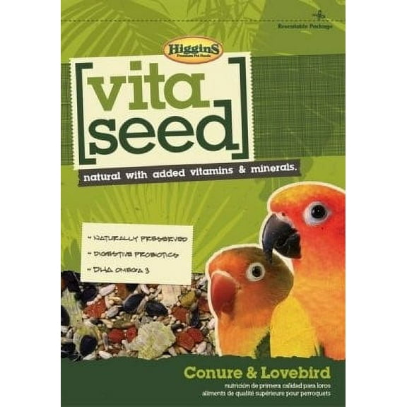 Higgins Vita Seed Conure & Lovebird Bird Food, 25 Lb